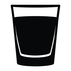 shot glass vector silhouette icon, black and white illustration of drinks. © Tanjila