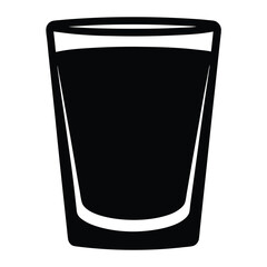 tequila shot vector silhouette icon, black and white illustration of drinks.