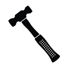 Black Silhouette of a Ball Peen Hammer Tool Icon