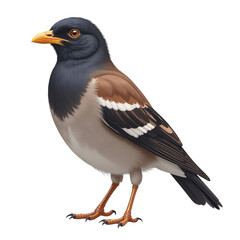 Fototapeta premium Detailed Myna Clipart, isolated on a white background.