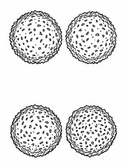 falafel ball line art minimalist food illustration design.eps