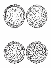 falafel ball line art modern culinary art piece.eps