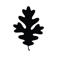 Obraz premium Simple Black Silhouette of an Oak Leaf Illustration