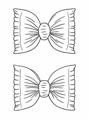 Farfalle pasta line art minimalist drawing design idea.eps