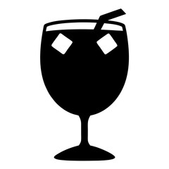 aperol spritz vector silhouette icon, black and white illustration of drinks.