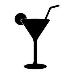 bloody mary vector silhouette icon, black and white illustration of drinks.