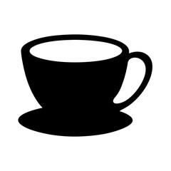 cappuccino vector silhouette icon, black and white illustration of drinks.