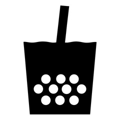 bubble tea vector silhouette icon, black and white illustration of drinks.