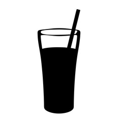 chocolate milk vector silhouette icon, black and white illustration of drinks.
