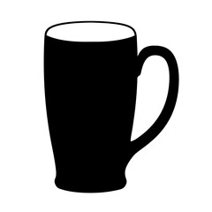cider mug vector silhouette icon, black and white illustration of drinks.