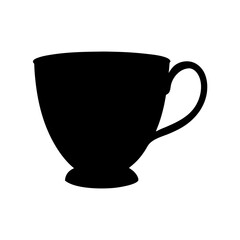 coffee cup vector silhouette icon, black and white illustration of drinks.