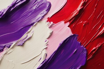 Close-up view of vibrant paint strokes in various hues.