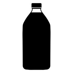 cold brew bottle vector silhouette icon, black and white illustration of drinks.