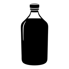 cold brew bottle vector silhouette icon, black and white illustration of drinks.