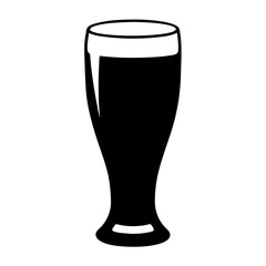 eggnog glass vector silhouette icon, black and white illustration of drinks.