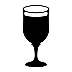 eggnog glass vector silhouette icon, black and white illustration of drinks.