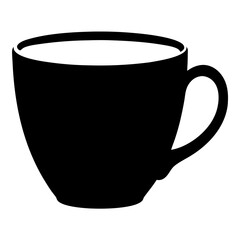 espresso cup vector silhouette icon, black and white illustration of drinks.