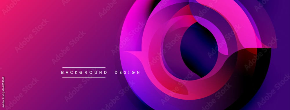 Aufkleber Abstract design features vibrant pink, purple gradients. Concentric circles create dynamic visual effect. Modern background suitable for digital projects.