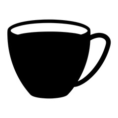 hibiscus tea vector silhouette icon, black and white illustration of drinks.