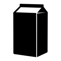 juice box vector silhouette icon, black and white illustration of drinks.