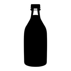 kombucha bottle vector silhouette icon, black and white illustration of drinks.