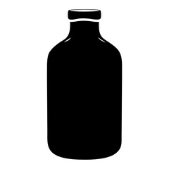 kombucha bottle vector silhouette icon, black and white illustration of drinks.