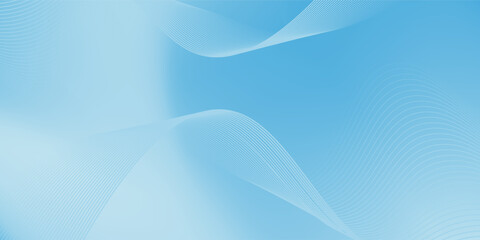 Abstract blue gradient background with shining lines waves. Minimalist background for banner, poster, cover, brochure, flyer, website modernn blue