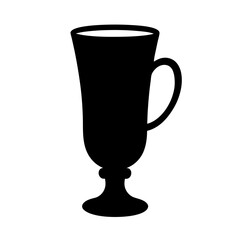 matcha latte vector silhouette icon, black and white illustration of drinks.