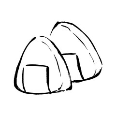 筆タッチのおにぎりのイラスト