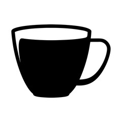 matcha latte vector silhouette icon, black and white illustration of drinks.