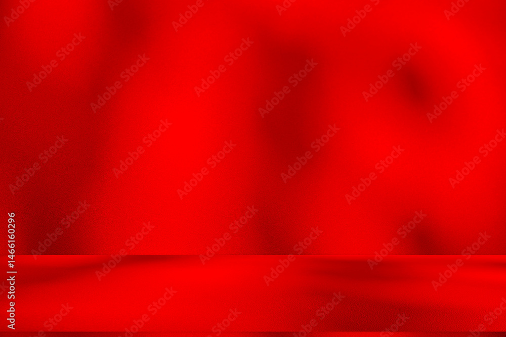 Leinwandbilder wall interior background, studio and backdrops show products.with shadow from window color red backg