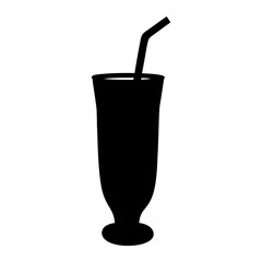 pi a colada vector silhouette icon, black and white illustration of drinks.