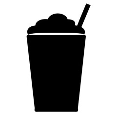 root beer float vector silhouette icon, black and white illustration of drinks.