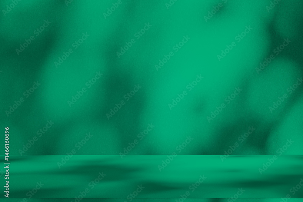 Aufkleber wall interior background, studio and backdrops show products. with leaf shadow from window color gre