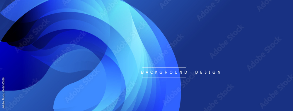 Poster abstract blue layers create flowing, dynamic background. modern design evokes movement, depth, sophi