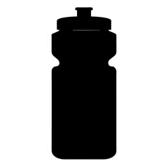 sports drink bottle vector silhouette icon, black and white illustration of drinks.