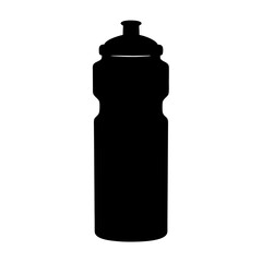 sports drink bottle vector silhouette icon, black and white illustration of drinks.