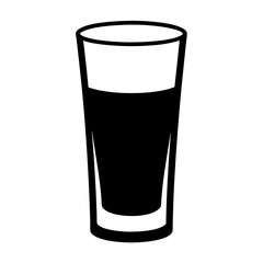 tequila shot vector silhouette icon, black and white illustration of drinks.