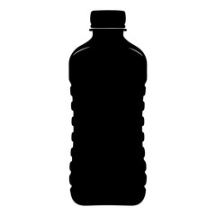 water bottle vector silhouette icon, black and white illustration of drinks.