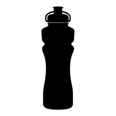 water bottle vector silhouette icon, black and white illustration of drinks.
