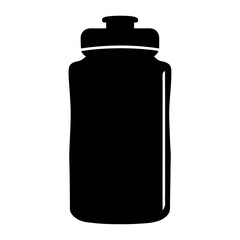 water bottle vector silhouette icon, black and white illustration of drinks.
