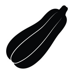 zucchini vector silhouette icon - perfect for food, farming, or nutrition concepts.