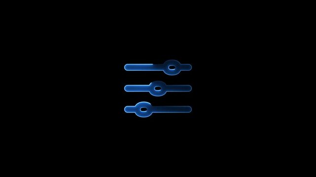 neon edit icon animation ,glowing edit icon on black background.