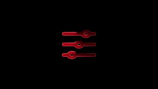 neon edit icon animation ,glowing edit icon on black background.