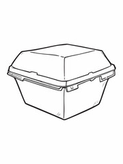 food box line art simple illustration for packaging.eps