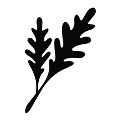 arugula vector silhouette icon - perfect for food, farming, or nutrition concepts.