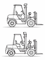 Forklift Truck line art minimalistic outline vector design.eps