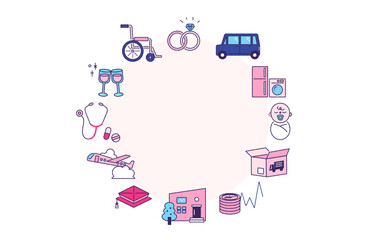 人生でお金がかかる１２の項目アイコンフレーム