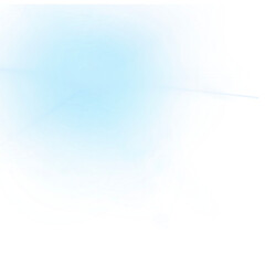 Blue Lens Flare with Soft Haze on Transparent Background