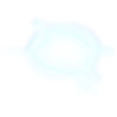 Soft Blurred White Light Flare with Blue Tint on Transparent Background